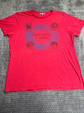 Junk Food Clothing Red 'Get With a Hero' Short Sleeve Tee
